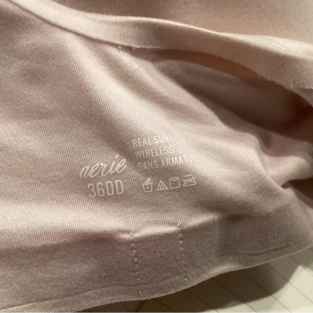 Aerie Pink Lace Trim Bra Wireless - Picture 8 of 8